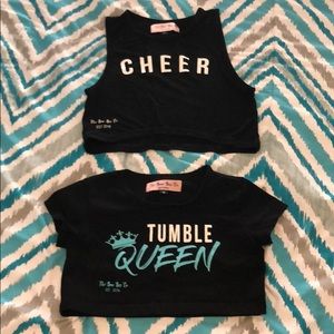 Cheer crop tank and crop shirt